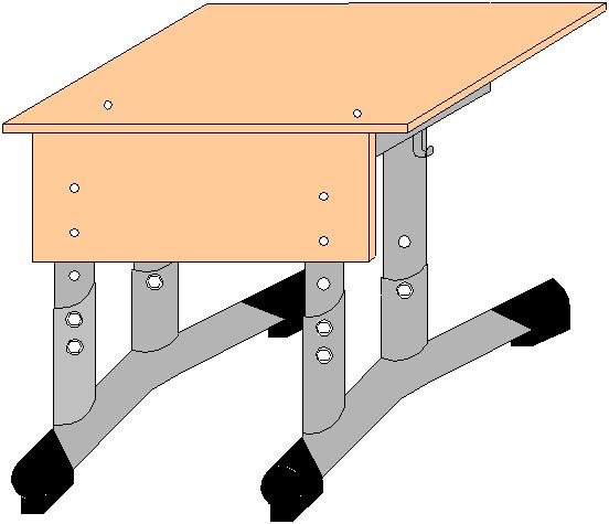 Парта ученическая 1 местная регулируемая с регулируемым углом наклона столешницы