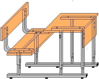 Моноблок аудиторный 1-но мес. регулируемый по высоте
