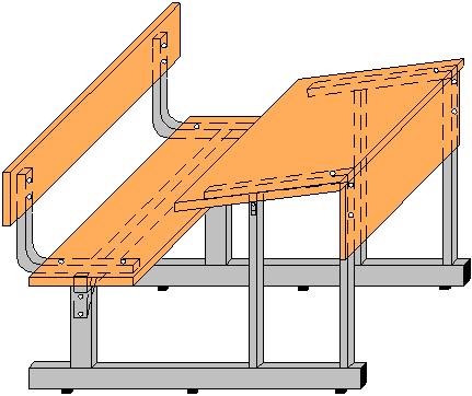 Моноблок аудиторный, двухместный