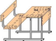 Моноблок аудиторный 1-но мес. с регулируемой столешницей