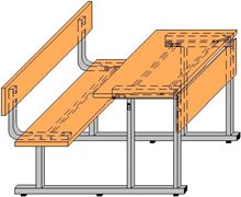 Моноблок аудиторный 2-х мес. с регулируемой столешницей