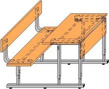 Моноблок аудиторный 2-х мес. регулируемый по высоте с рег.стол.